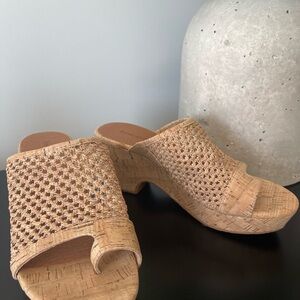 BareTraps Tan Woven Mules